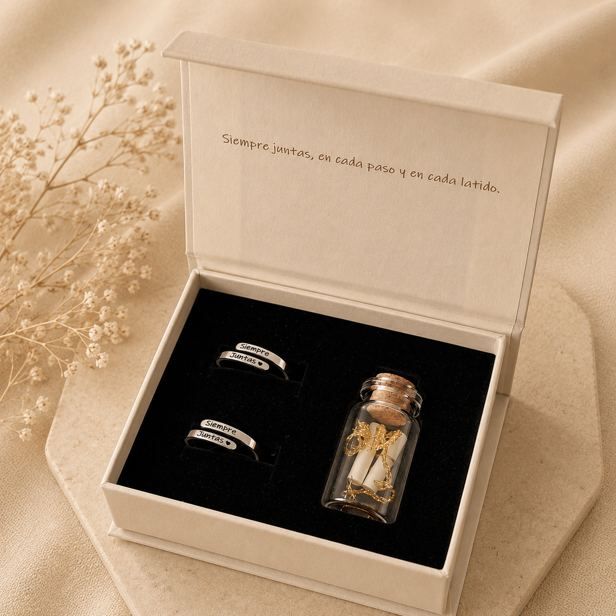 Pack 2 Anillos - Siempre Juntas + Caja de los Deseos