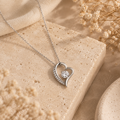Collar Corazón + Caja Rosa Eterna - Para mi hija