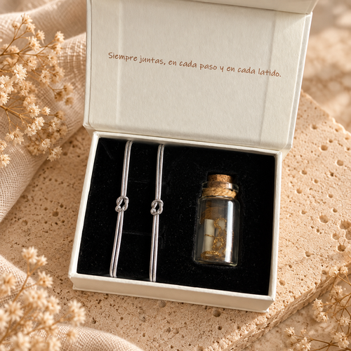 Pack 2 Pulseras - Nudo Eterno + Caja de los Deseos