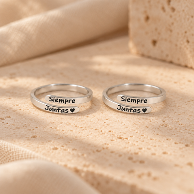 Pack 2 Anillos - Siempre Juntas + Caja de los Deseos