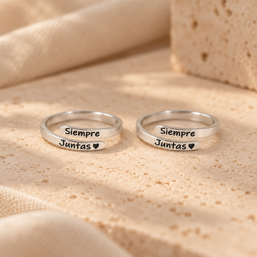 Pack 2 Anillos - Siempre Juntas + Caja Clásica