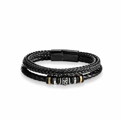 Pulsera Cuero Trenzada Papa 2x1