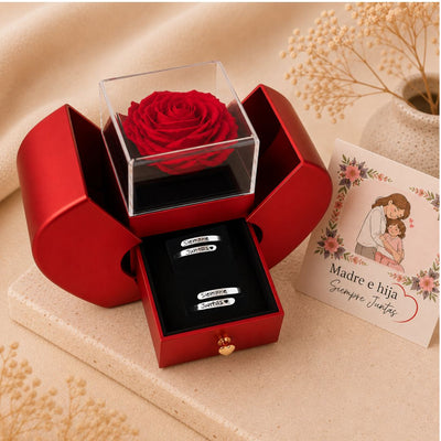 Pack 2 Anillos - Siempre Juntas + Rosa Eterna